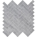 Atelier Grey Light Honed Herringbone 1x3 Marble Mosaics 12 1/8x13 3/8