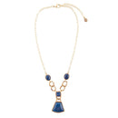 Athena Blue Agate Golden Statement Necklace