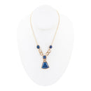 Athena Blue Agate Golden Statement Necklace