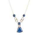 Athena Blue Agate Golden Statement Necklace