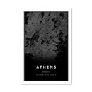 Athens Black Map Canvas