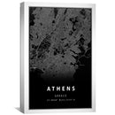 Athens Black Map Canvas