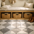 Athens Grey Light, Thassos Extra Honed Checkerboard Pattern Marble Tiles 12x12