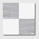 Athens Grey Light, Thassos Extra Honed Checkerboard Pattern Marble Tiles 12x12