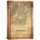 Athens Vintage Map Canvas
