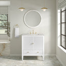 James Martin Myrrin 30" Single Bathroom Vanity, Bright White