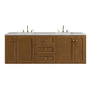 James Martin Laurent 72" Dual Mount Double Bathroom Vanity, Honey Oak