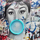 Audrey Hepburn Bubble Gum LED Painting