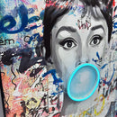 Audrey Hepburn Bubble Gum LED Painting