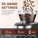 Automatic Coffee Grinder, Electric Burr One-Touch Grinder with 35 Grind Settings for Drip/Espresso/PourOver/ColdBrew, 2-12 Cup Dose Selection B8002