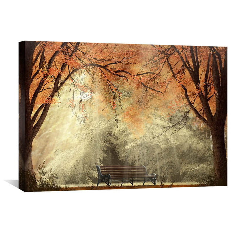 Autumn Bench Canvas