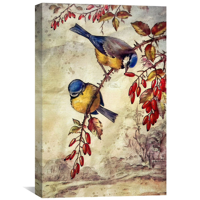 Autumn Bluebirds Canvas