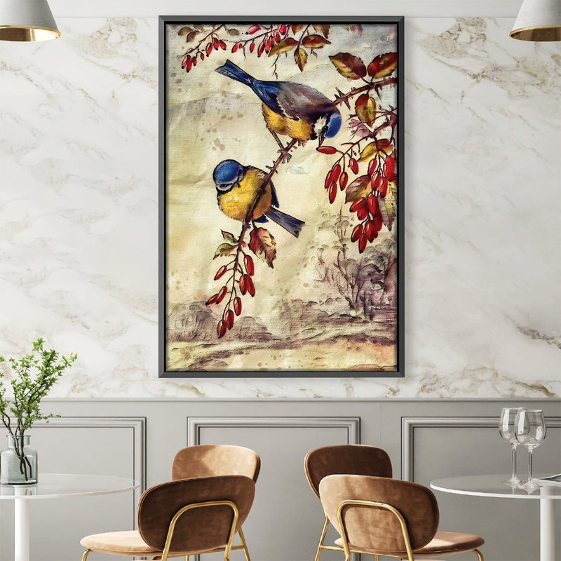 Autumn Bluebirds Canvas