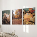 Autumn Farmhouse Prints. Cow, Fall Trees, Pumpkin Decor by Wall Art Set