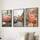Autumn Pumpkin Set of 3 Prints. Rustic Fall Harvest Decor by Wall Art Set