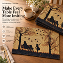 DaDalogy Bedding Set of 4 Pieces Autumn Birds Blessing Tapestry Dining Placemats 13” x 19” (Thanksgiving)