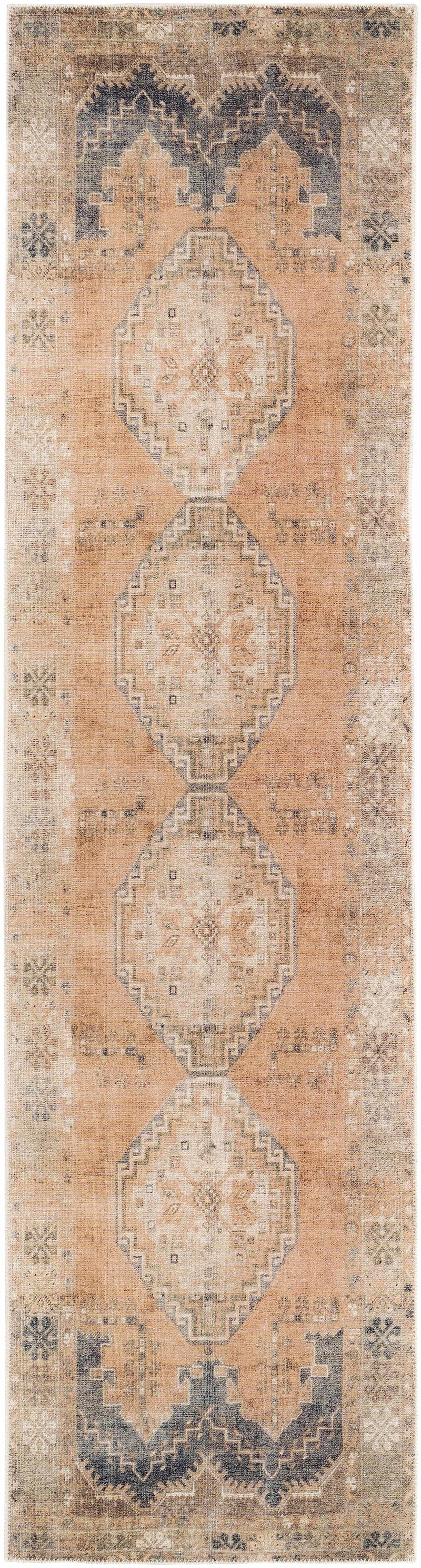 Carrabelle Peach Washable Area Rug