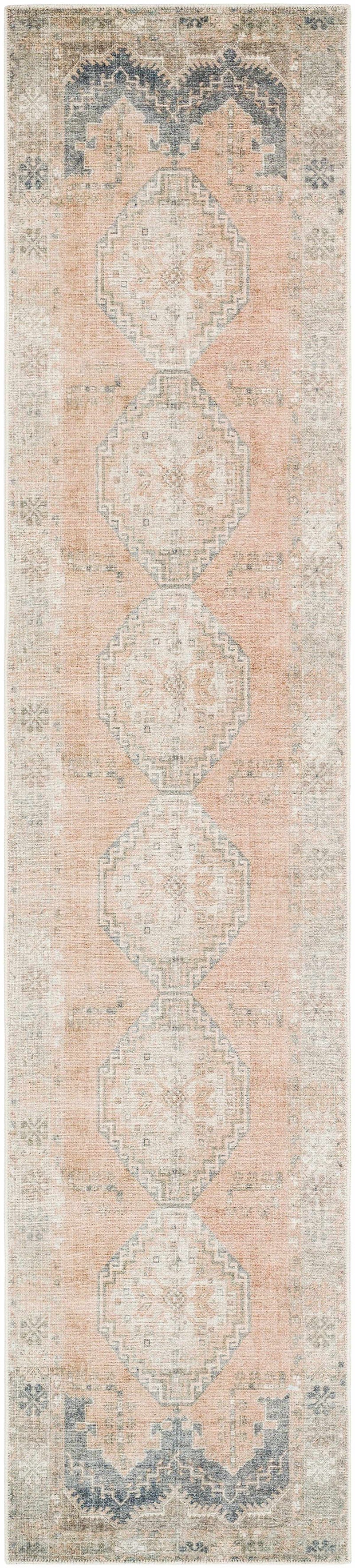 Carrabelle Peach Washable Area Rug