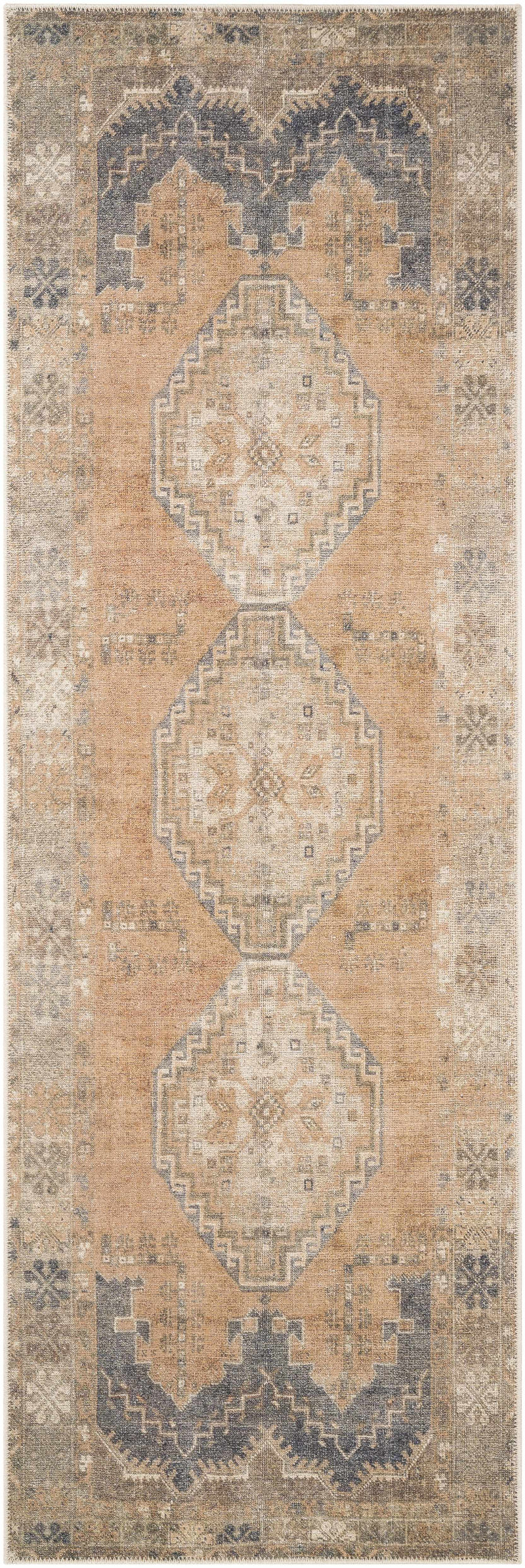 Carrabelle Peach Washable Area Rug