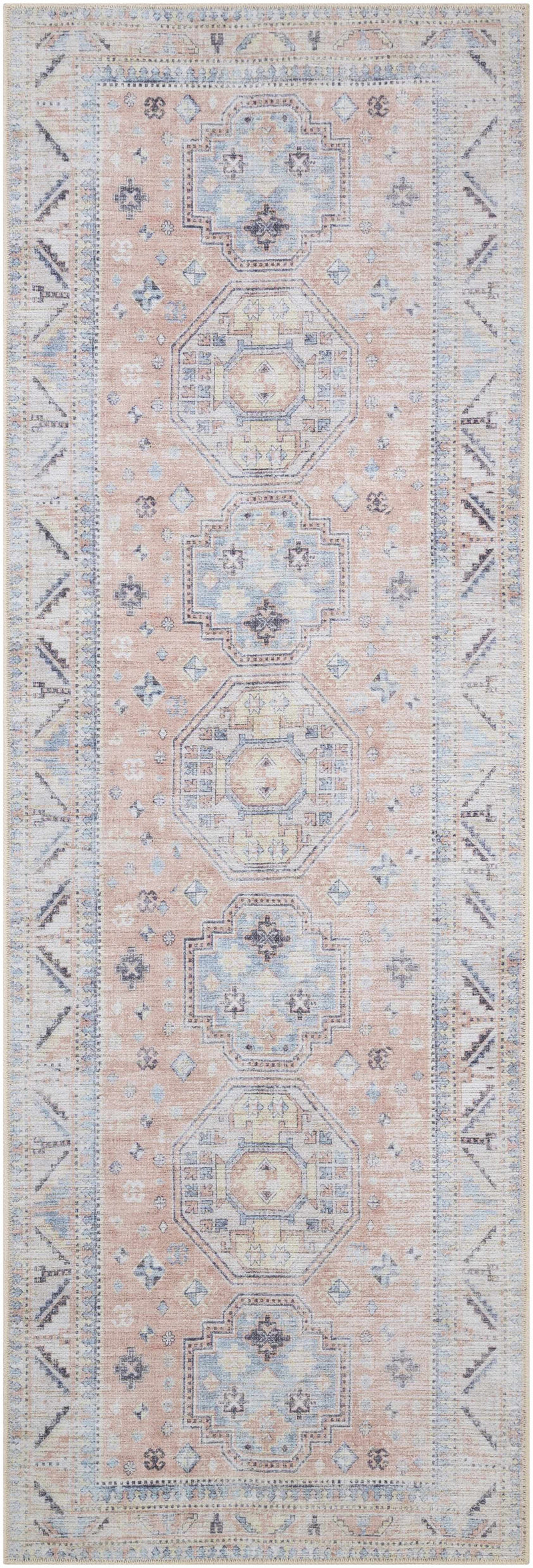 Morcott Peach Washable Area Rug