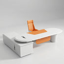 Gauss · White L-Shaped Executive Desk