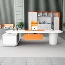 Gauss · White L-Shaped Executive Desk