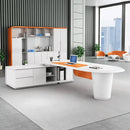 Gauss · White L-Shaped Executive Desk
