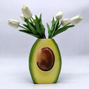 Avocado ceramic vase green and yellow living room decor craft pot by Decorbites