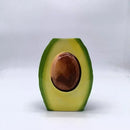 Avocado ceramic vase green and yellow living room decor craft pot by Decorbites