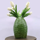 Avocado ceramic vase green and yellow living room decor craft pot by Decorbites
