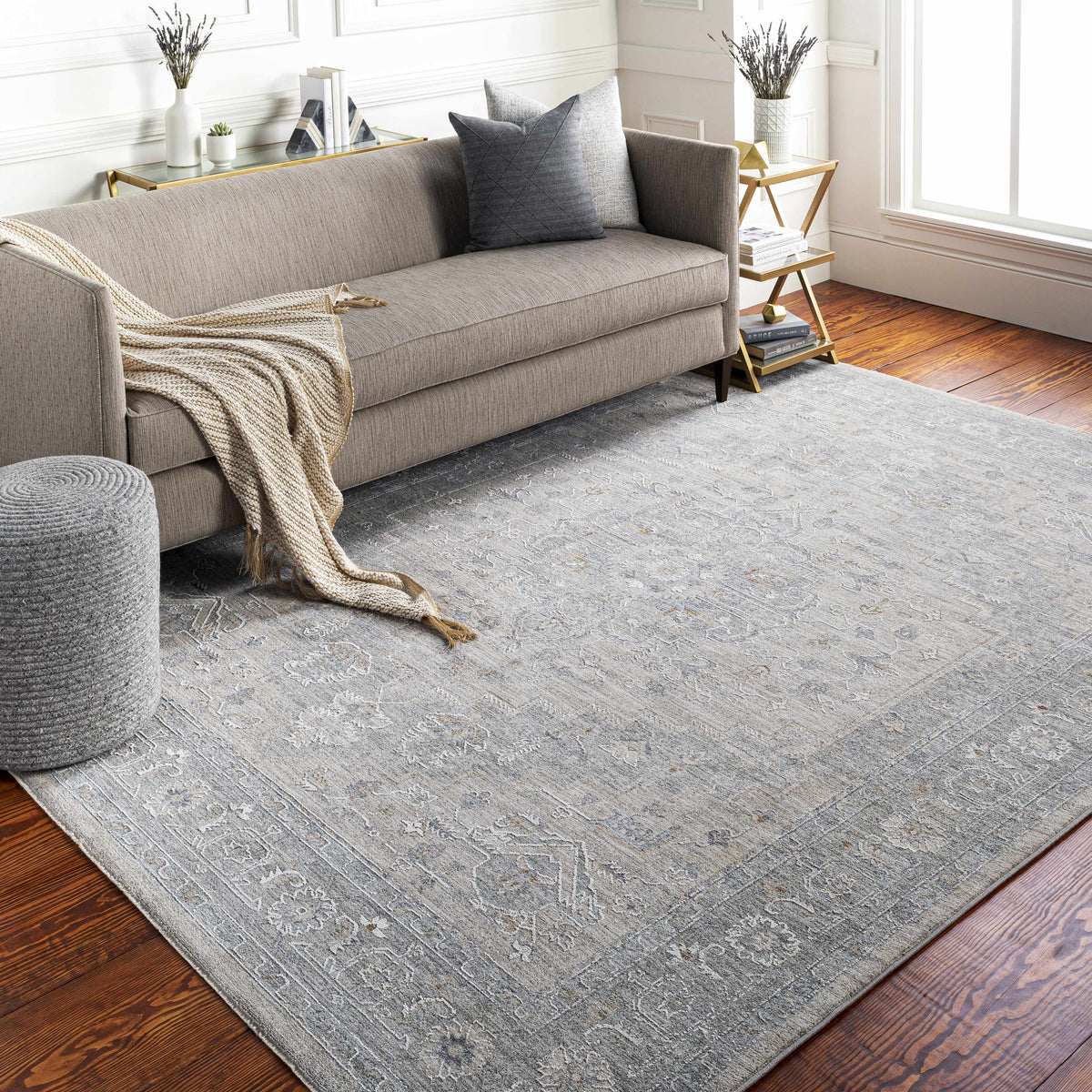 Semaphore Area Rug, installed in a room