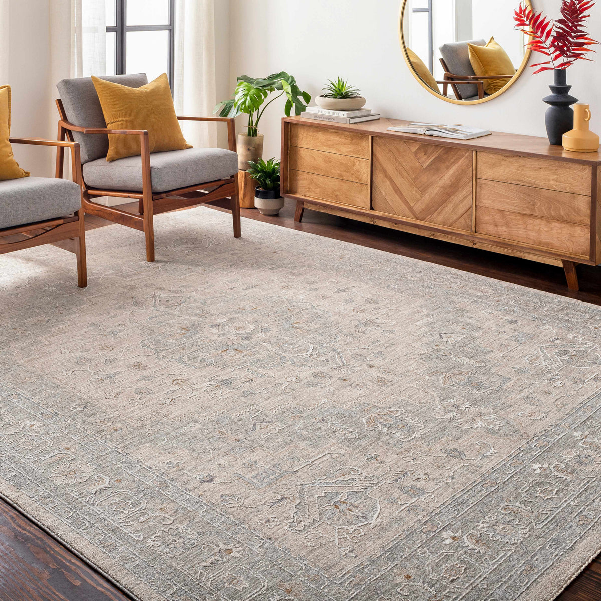 Semaphore Area Rug, installed in a room