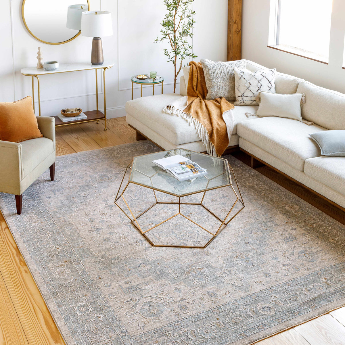 Semaphore Area Rug, installed in a room