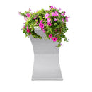 Modern Square Cast Aluminum 40-in Bird Bath and Planter Vase Combo