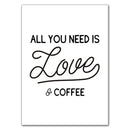 Awakened aromas canvas print black & white kitchen coffee wall art by Decorbites