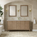 James Martin Kinnsden 72" Double Bathroom Vanity, Weathered Oak