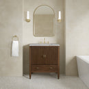 James Martin Myrrin 30" Single Bathroom Vanity, Mid-Century Walnut