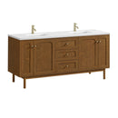 James Martin Laurent 72" Dual Mount Double Bathroom Vanity, Honey Oak