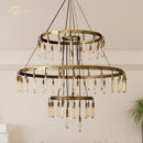 GobekUsa Axis Black Brass LED Round Chandelier for Living & Dining Room