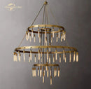 GobekUsa Axis Black Brass LED Round Chandelier for Living & Dining Room
