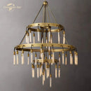 GobekUsa Axis Black Brass LED Round Chandelier for Living & Dining Room