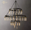 GobekUsa Axis Black Brass LED Round Chandelier for Living & Dining Room