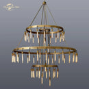 GobekUsa Axis Black Brass LED Round Chandelier for Living & Dining Room