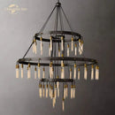 GobekUsa Axis Black Brass LED Round Chandelier for Living & Dining Room