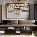 GobekUsa Axis Black Brass LED Round Chandelier for Living & Dining Room