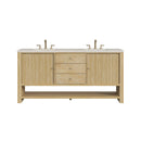 James Martin Marigot 72" Double Bathroom Vanity, Sunwashed Oak