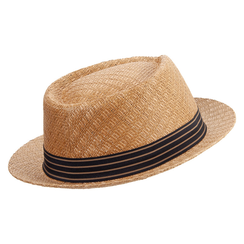 Big Size Wove Paper Straw Wide Brim Porkpie Upbrim Fedora
