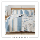 Stripe & Ocean Story Coastal Quilt Set - New Castle Collection by Great Bay Home