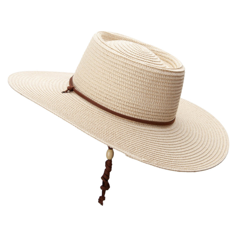 Women's Paper Braid Gambler crown Hat