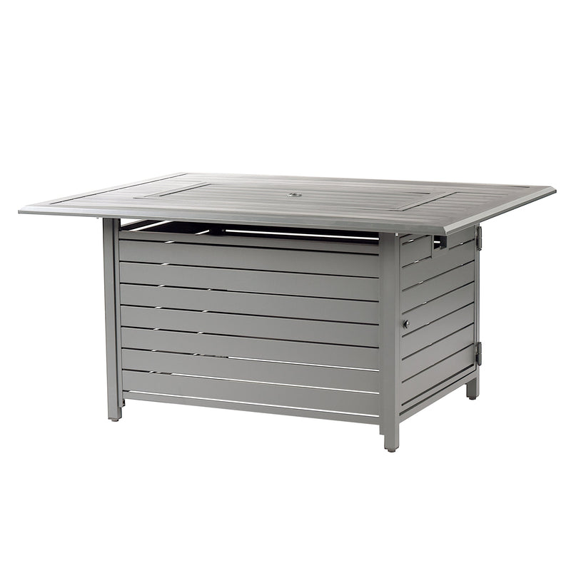 Aluminum 48-in Rectangular Propane Fire Table, Beads, Covers and Lid
